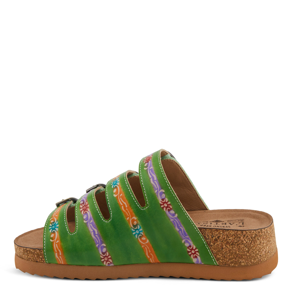 L'Artiste L'ARTISTE TOOCOOL SANDALS sandal in green multi with handcrafted leather design