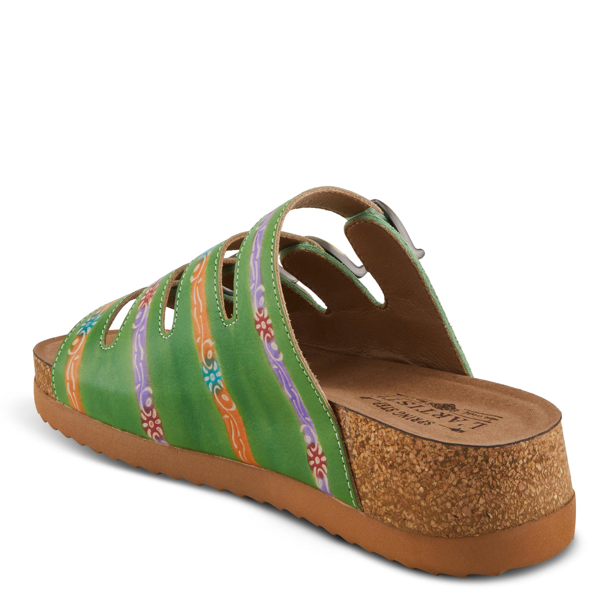 L'Artiste L'ARTISTE TOOCOOL SANDALS sandal in green multi with handcrafted leather design