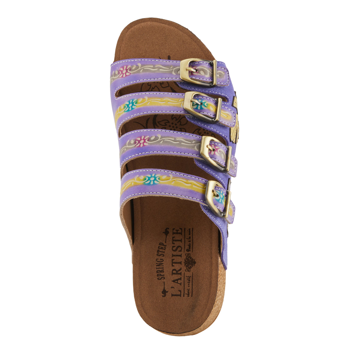 L'Artiste L'ARTISTE TOOCOOL SANDALS sandal in purple multi with handcrafted leather design