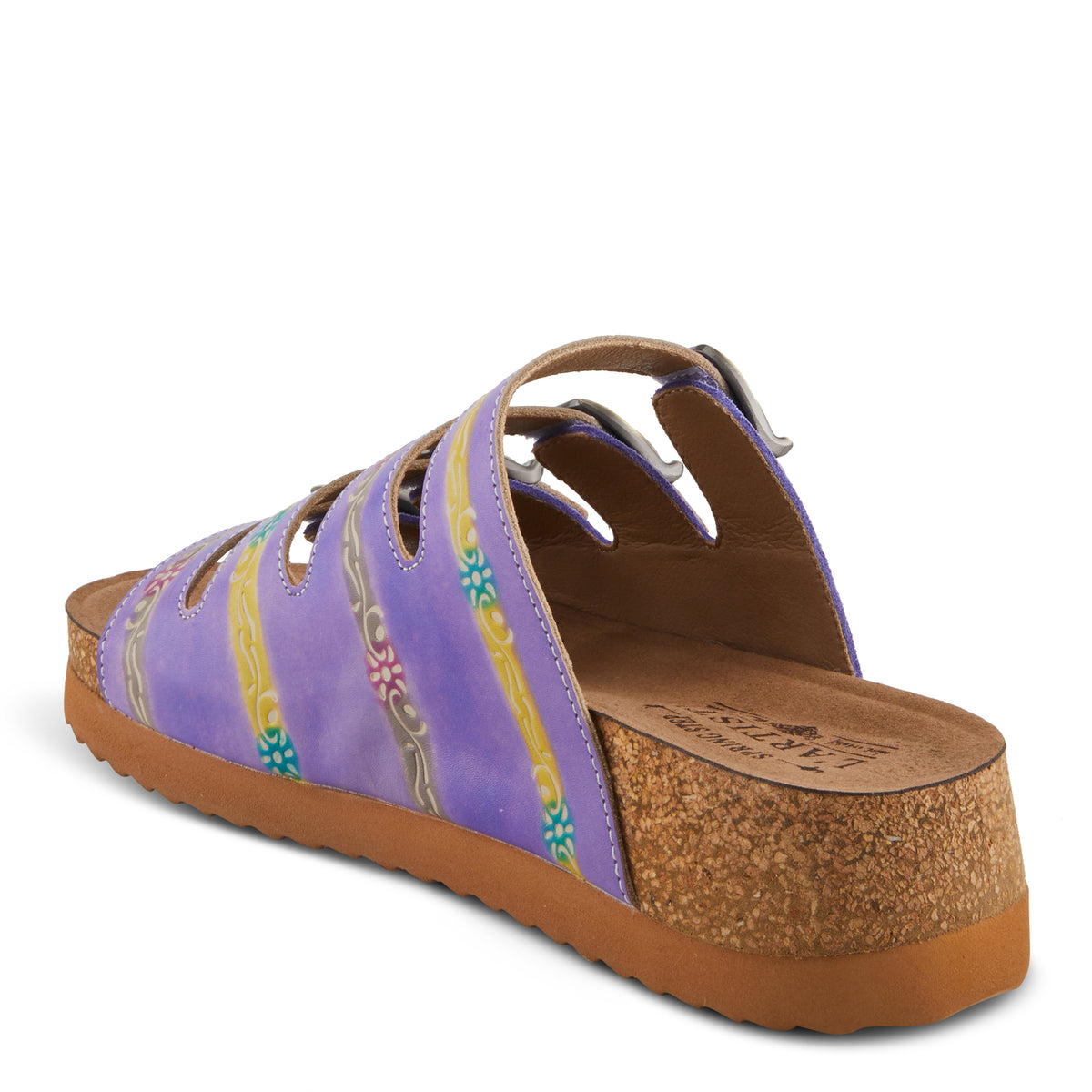 L'Artiste L'ARTISTE TOOCOOL SANDALS sandal in purple multi with handcrafted leather design