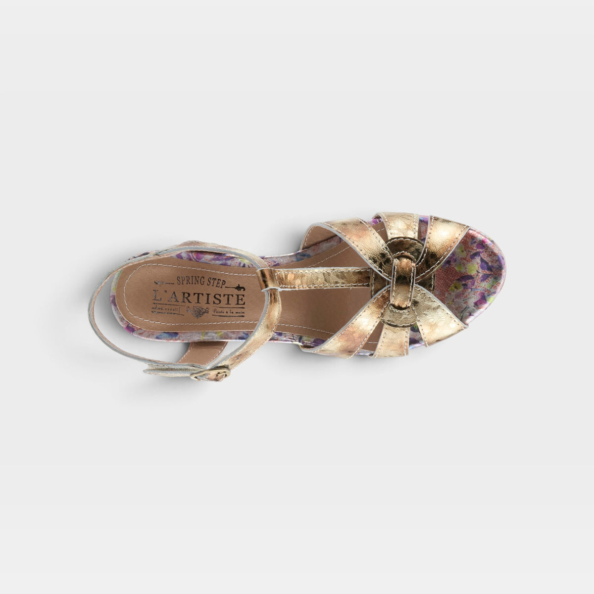 L'Artiste Twinkletoz sandals in Gold, top view