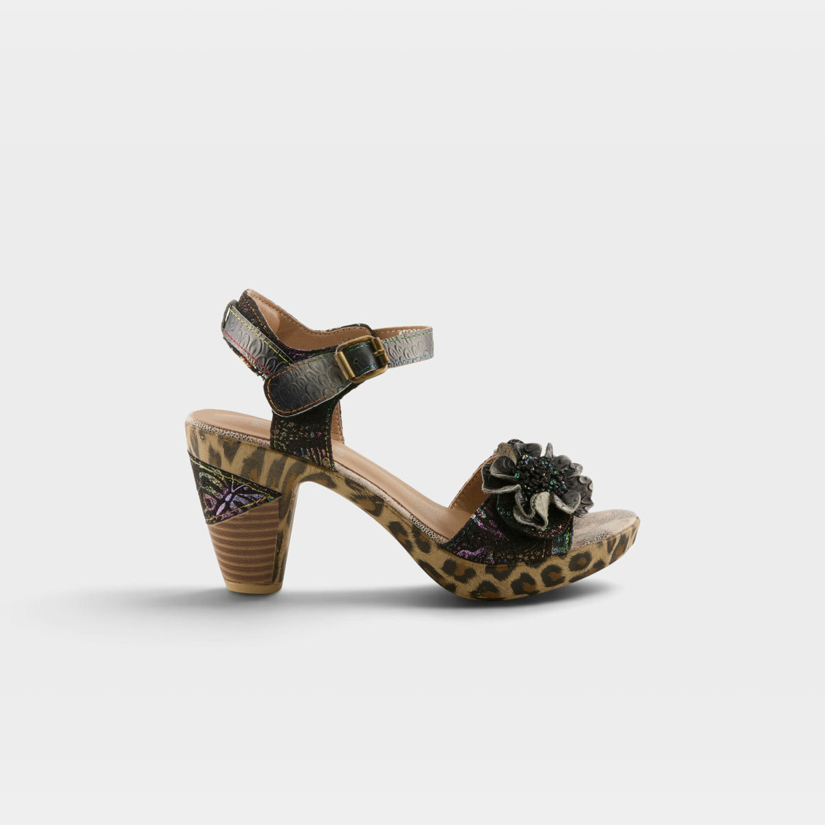L'Artiste Wildcat sandals in Black Multi, hero view