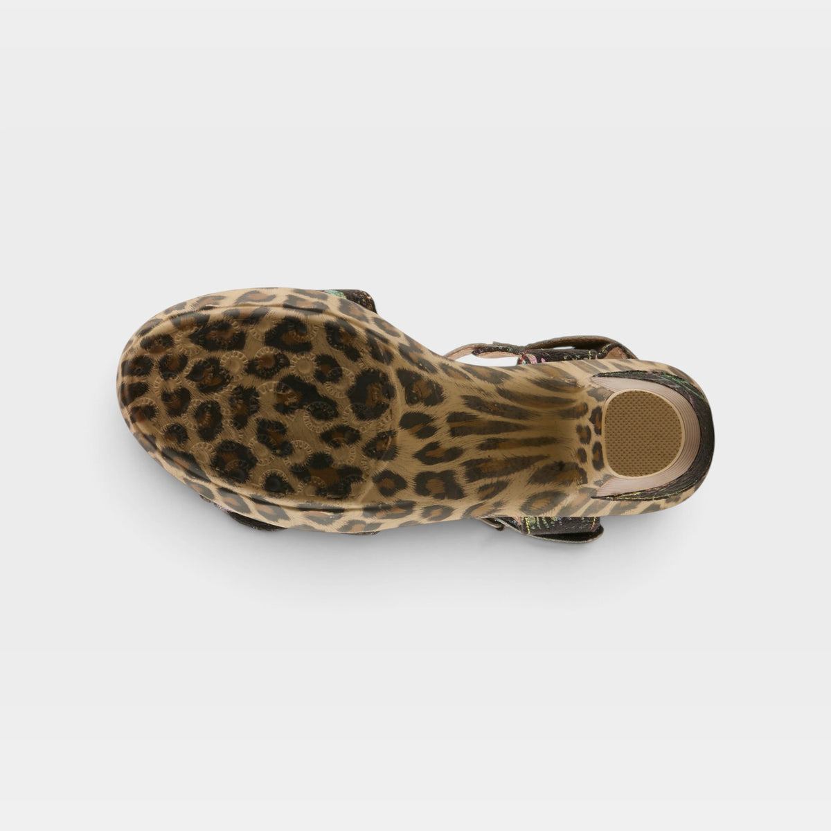 L'Artiste Wildcat sandals in Black Multi, outsole view