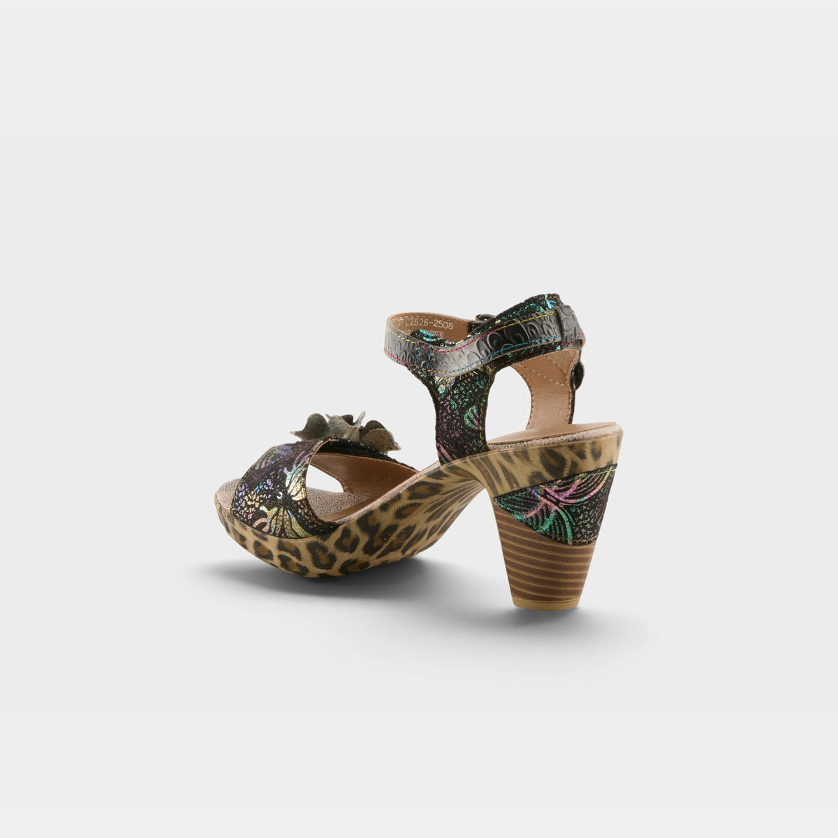 L'Artiste Wildcat sandals in Black Multi, alternate angle view