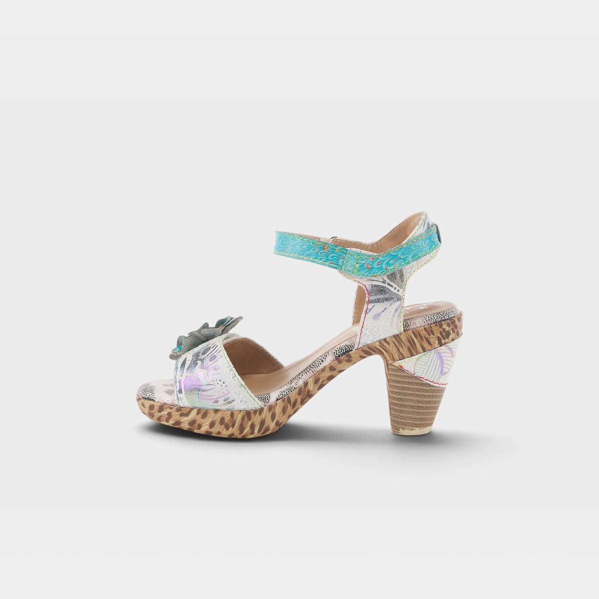 L'Artiste Wildcat sandals in Ice Multi, side view