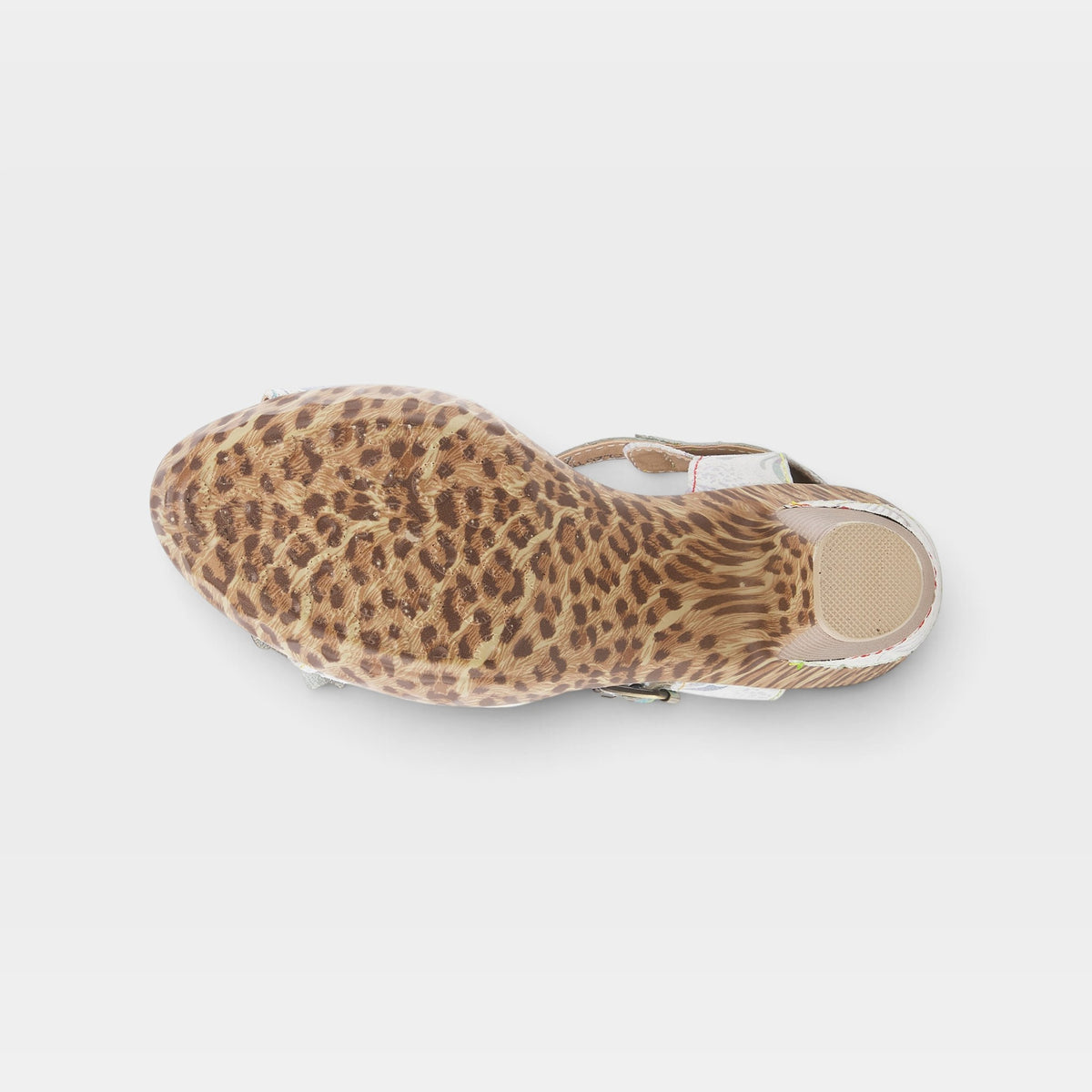 L'Artiste Wildcat sandals in Ice Multi, outsole view