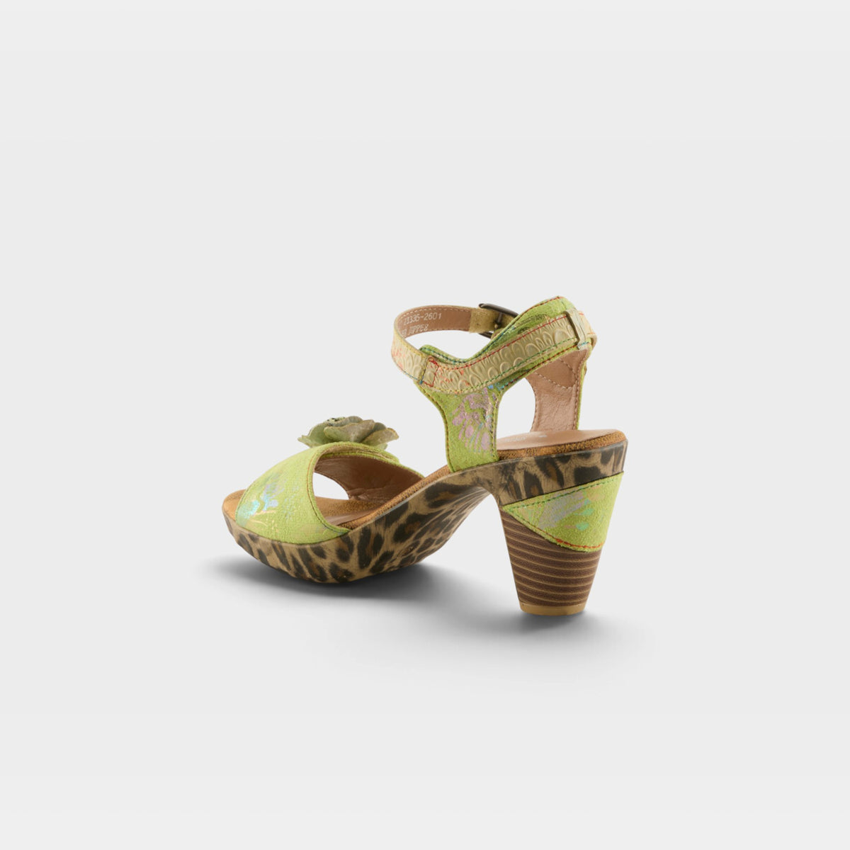 L'Artiste Wildcat sandals in Lime Green Multi, alternate angle view