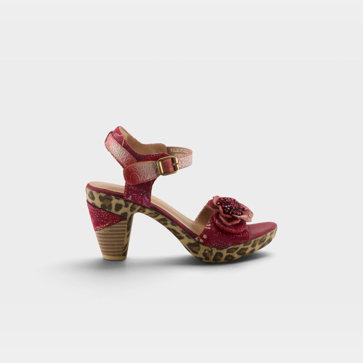L'Artiste Wildcat sandals in Red Multi, hero view