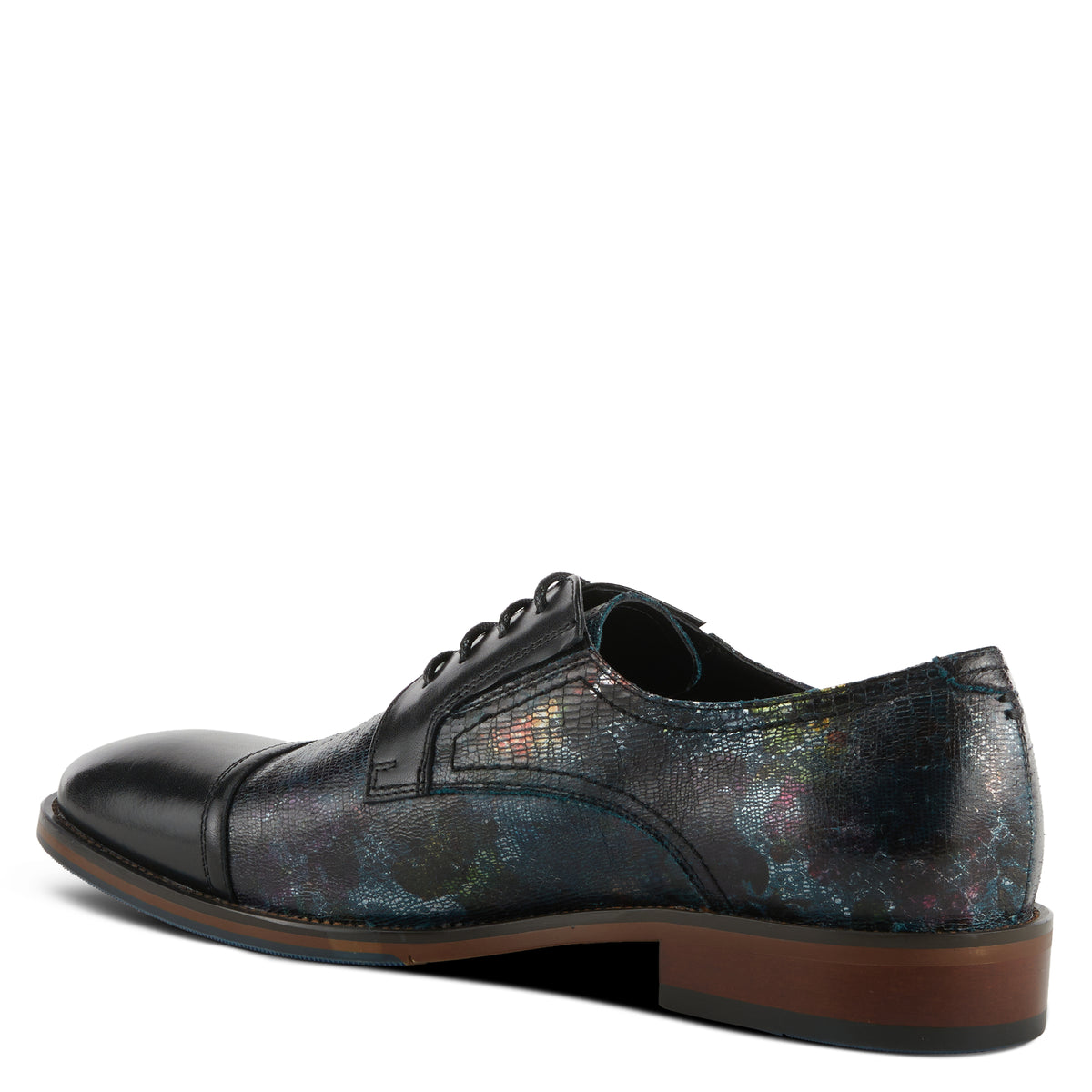 L'Artiste L'ARTISTE MEN YODERS OXFORD SHOE shoe in black multi with handcrafted leather design