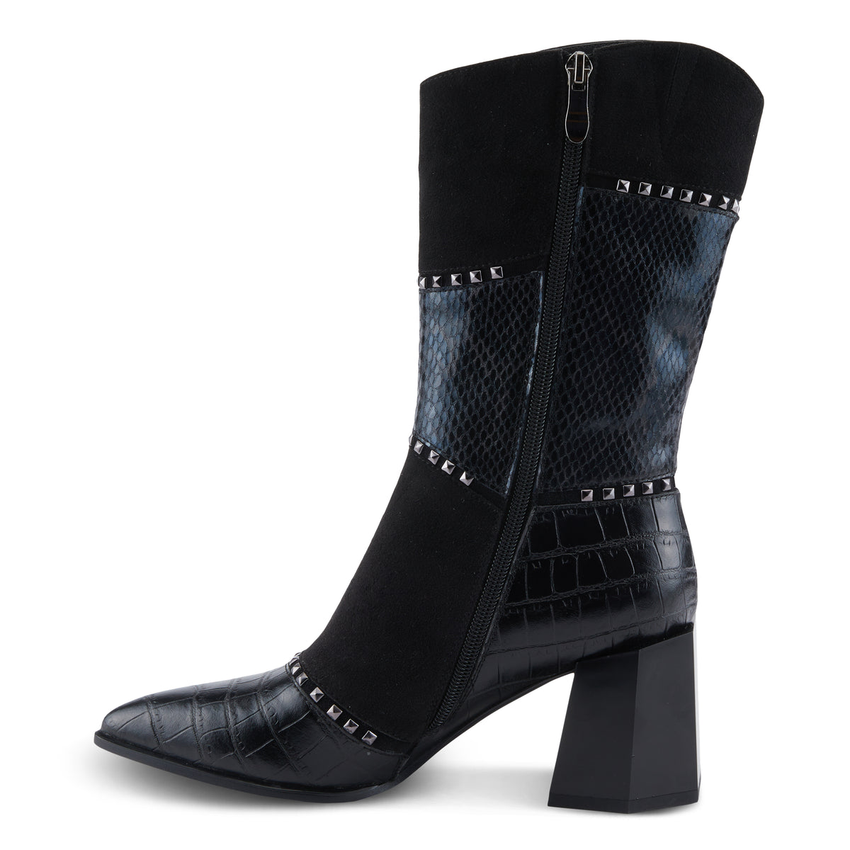 Azura Zayrina women's boot in green with leather upper and zipper detail
