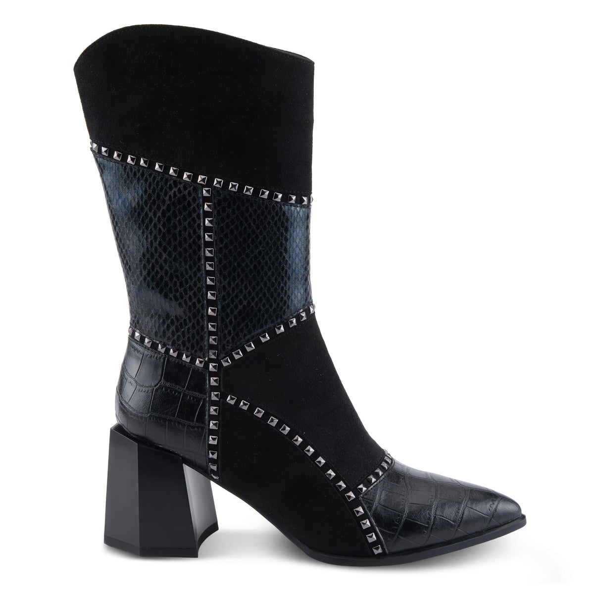 Azura Zayrina women's boot in black with leather upper and zipper detail