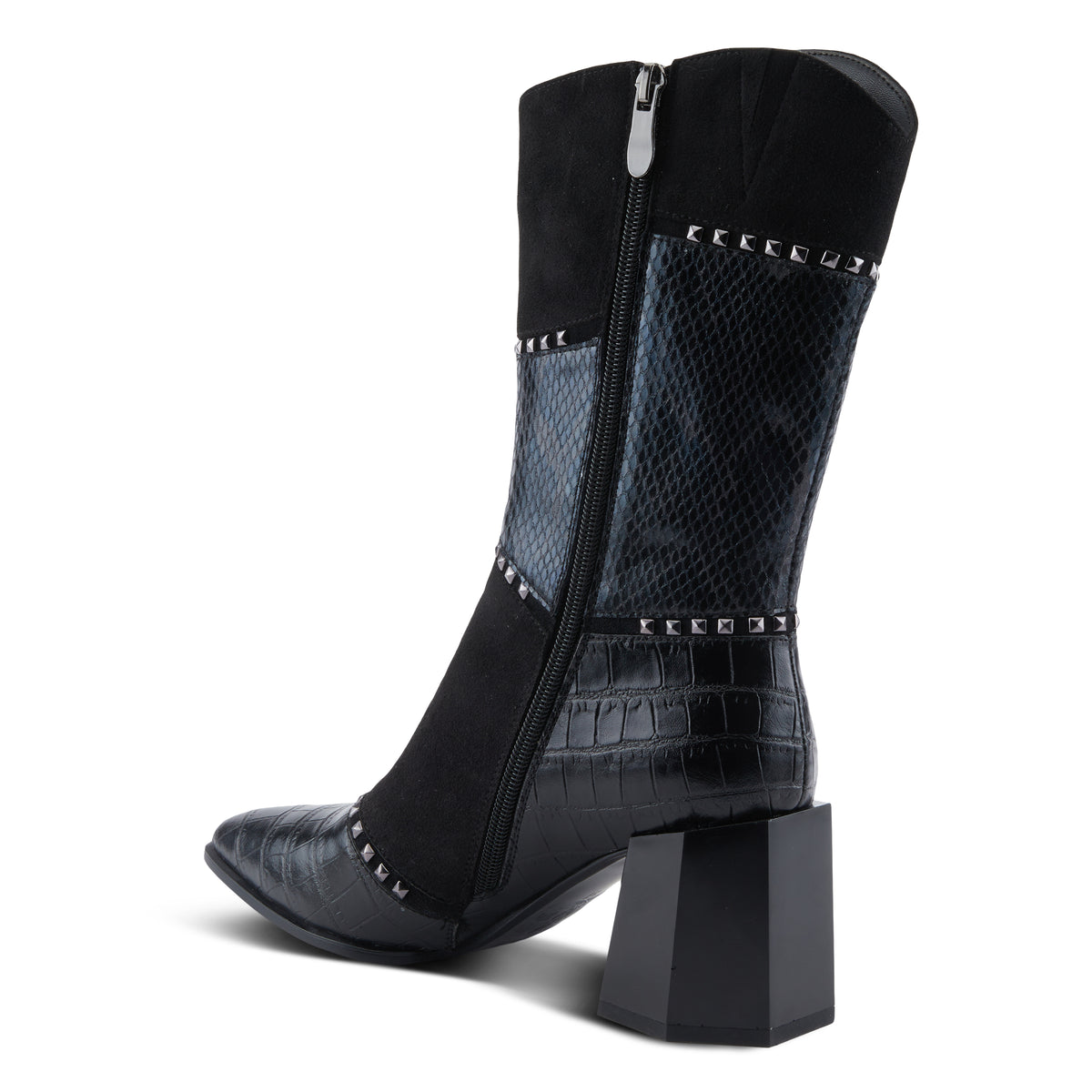 Azura Zayrina women's boot in black with leather upper and zipper detail