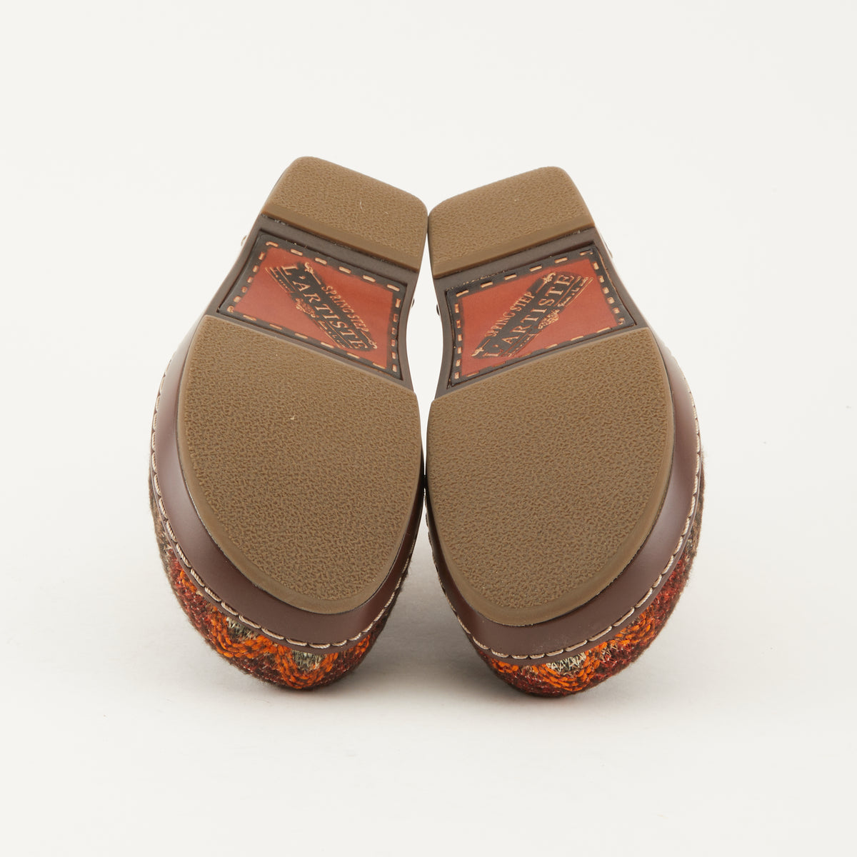 L'Artiste L'ARTISTE ZIGINO CLOGS shoe in purple multi with handcrafted leather design