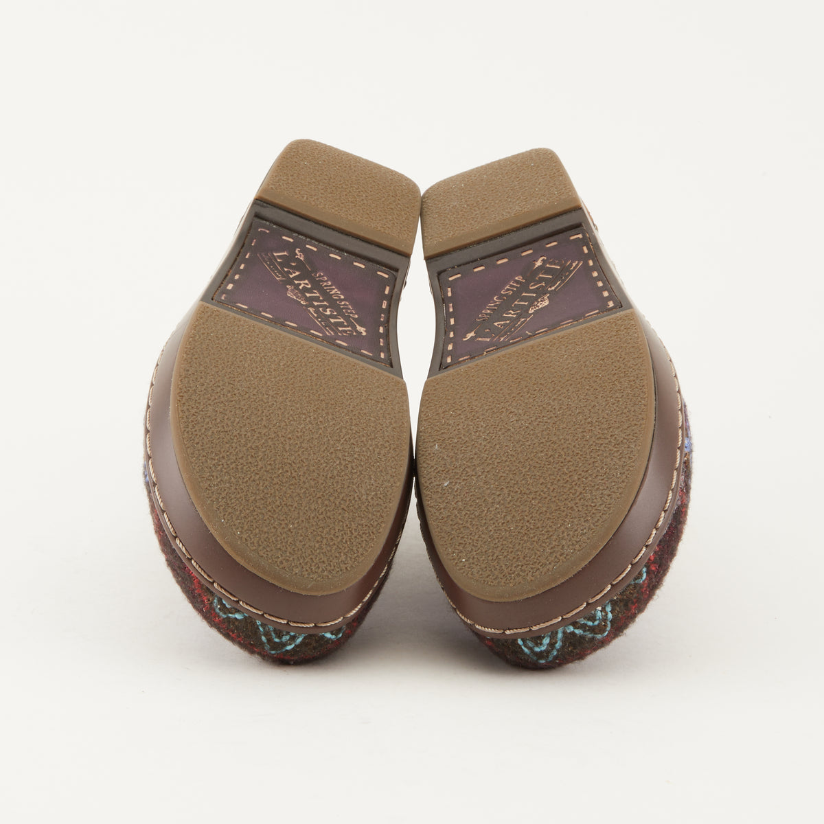L'Artiste L'ARTISTE ZIGINO CLOGS shoe in purple multi with handcrafted leather design