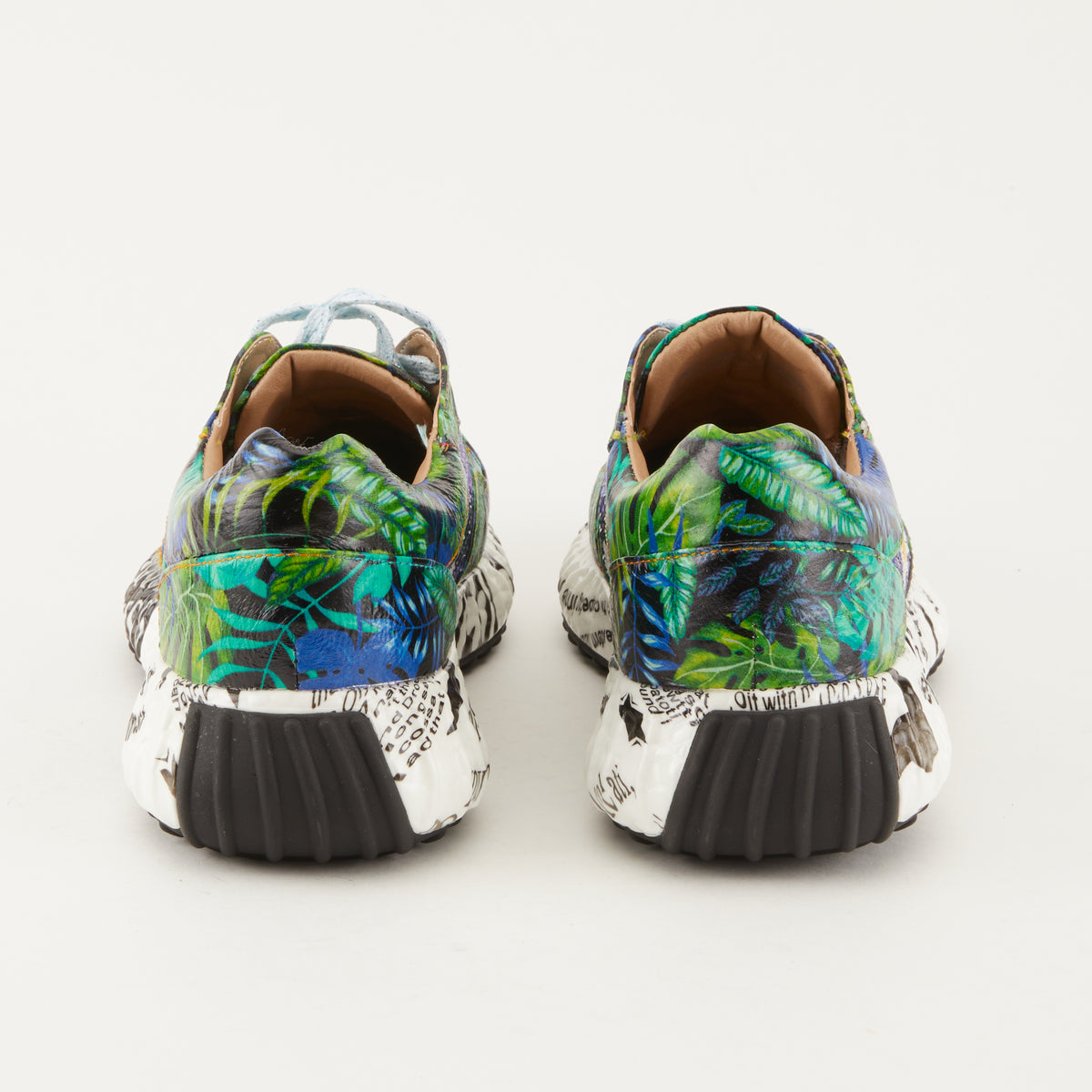 L'Artiste L'ARTISTE ZINGY SNEAKER shoe in green multi with handcrafted leather design