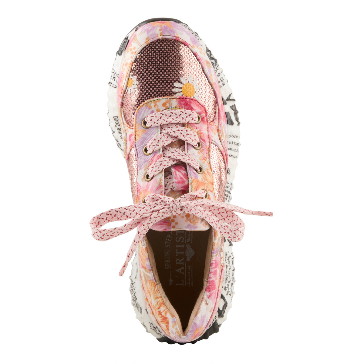 L'Artiste L'ARTISTE ZINGY SNEAKER shoe in grey multi with handcrafted leather design