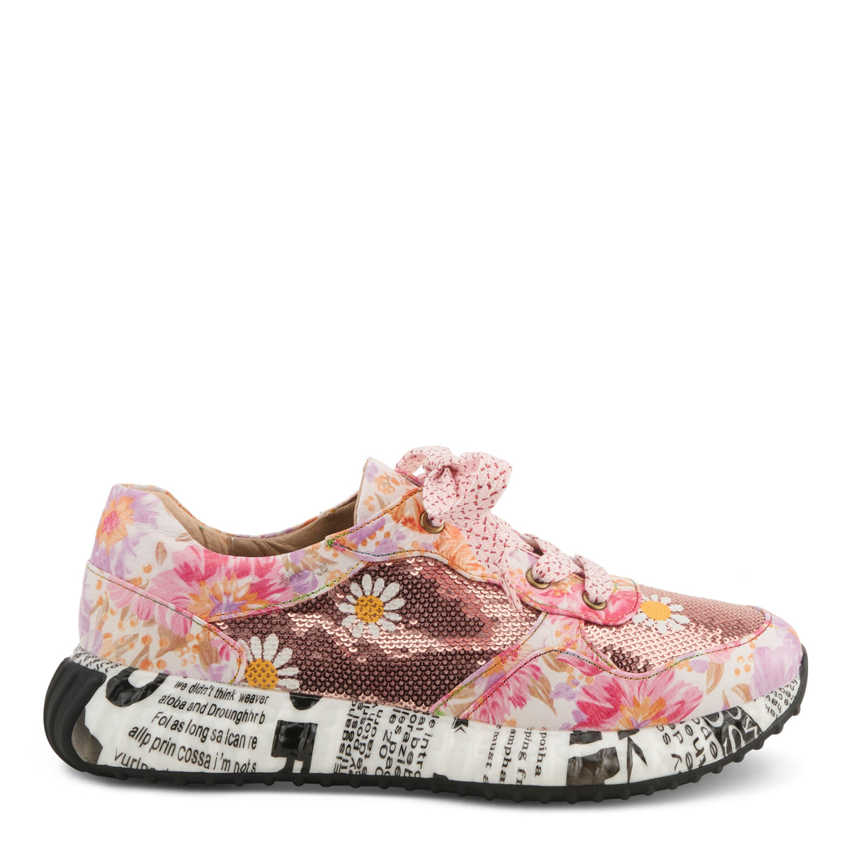 L'Artiste L'ARTISTE ZINGY SNEAKER shoe in grey multi with handcrafted leather design