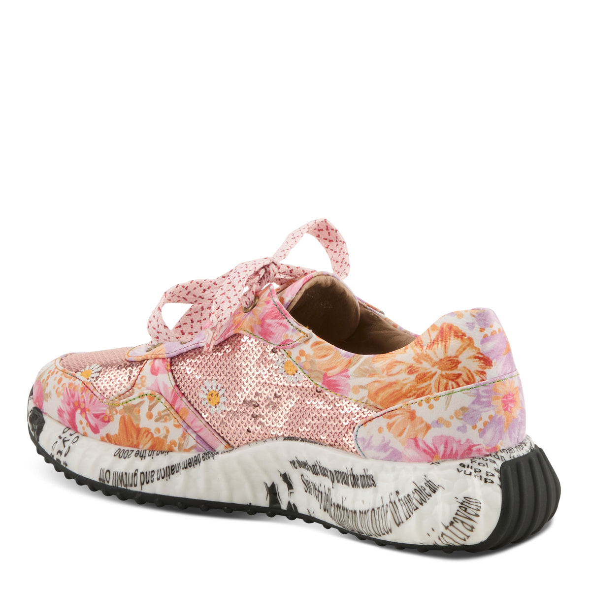 L'Artiste L'ARTISTE ZINGY SNEAKER shoe in grey multi with handcrafted leather design