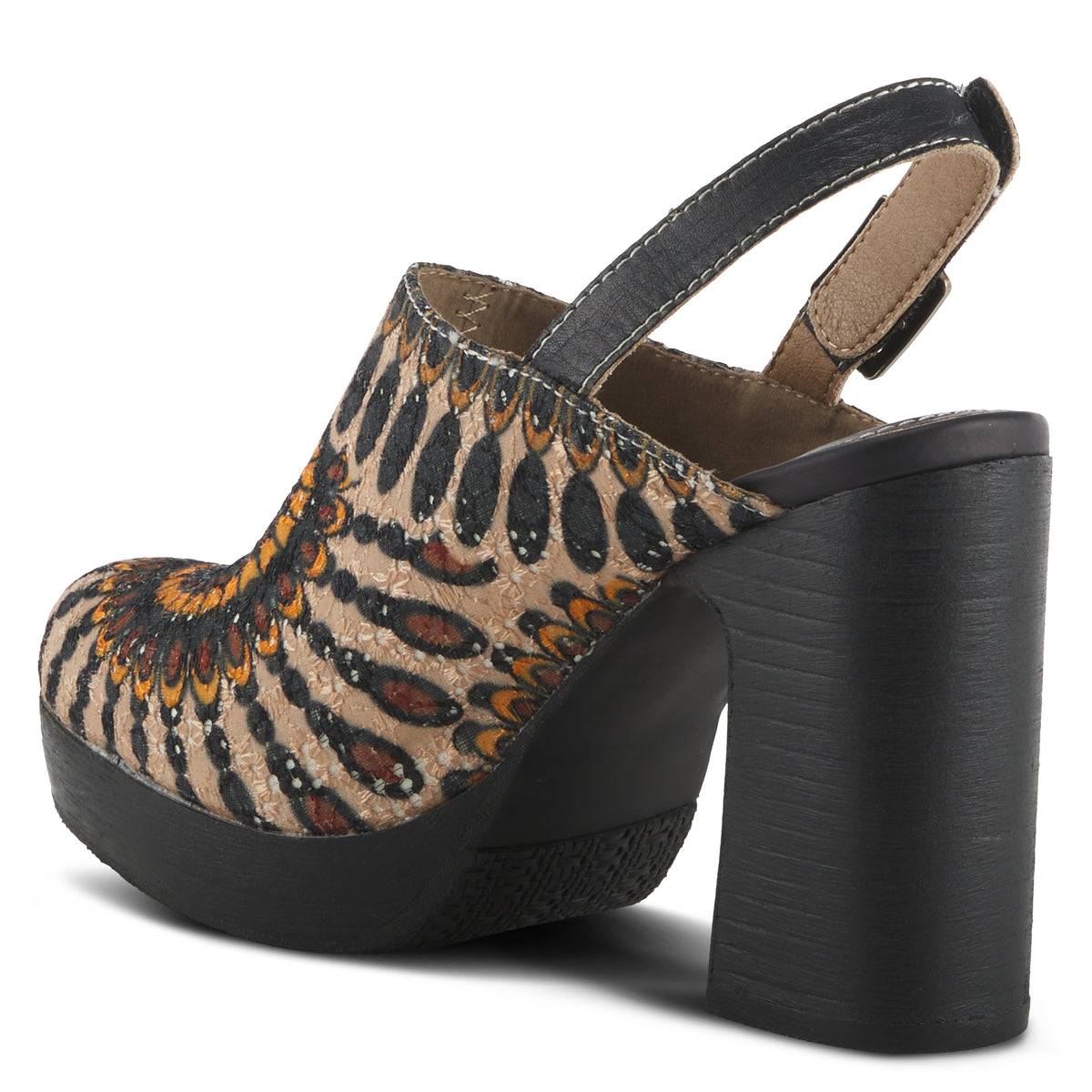 L'Artiste L'ARTISTE ZIPI SHOOTIE shoe in black multi with handcrafted leather design