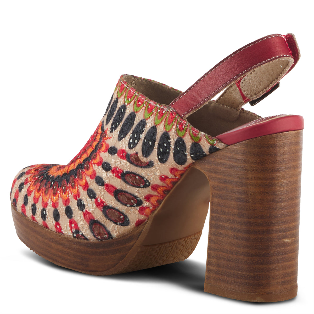 L'Artiste L'ARTISTE ZIPI SHOOTIE shoe in red multi with handcrafted leather design