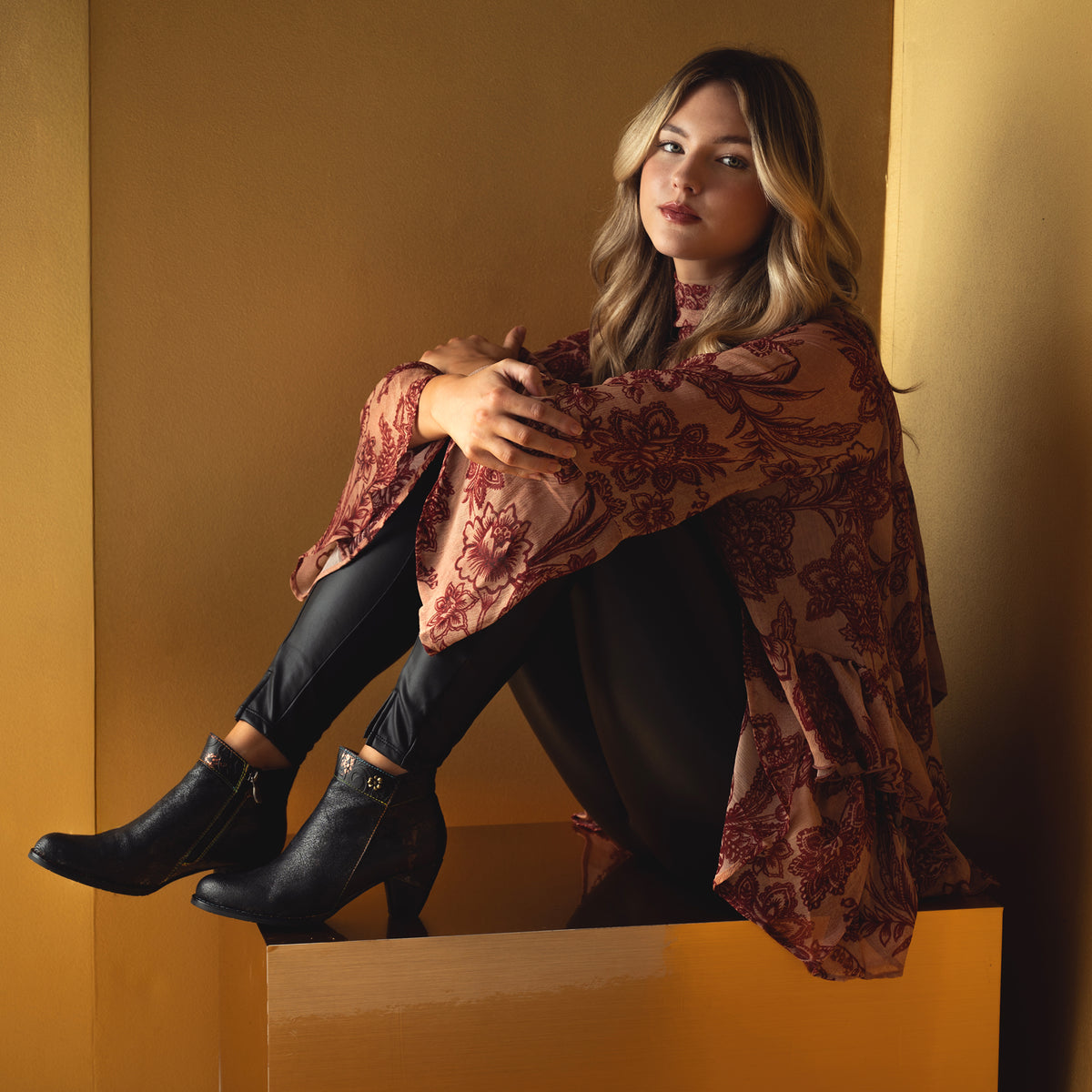 L'Artiste L'ARTISTE BESTLOVE BOOTS boot in brown multi with handcrafted leather design