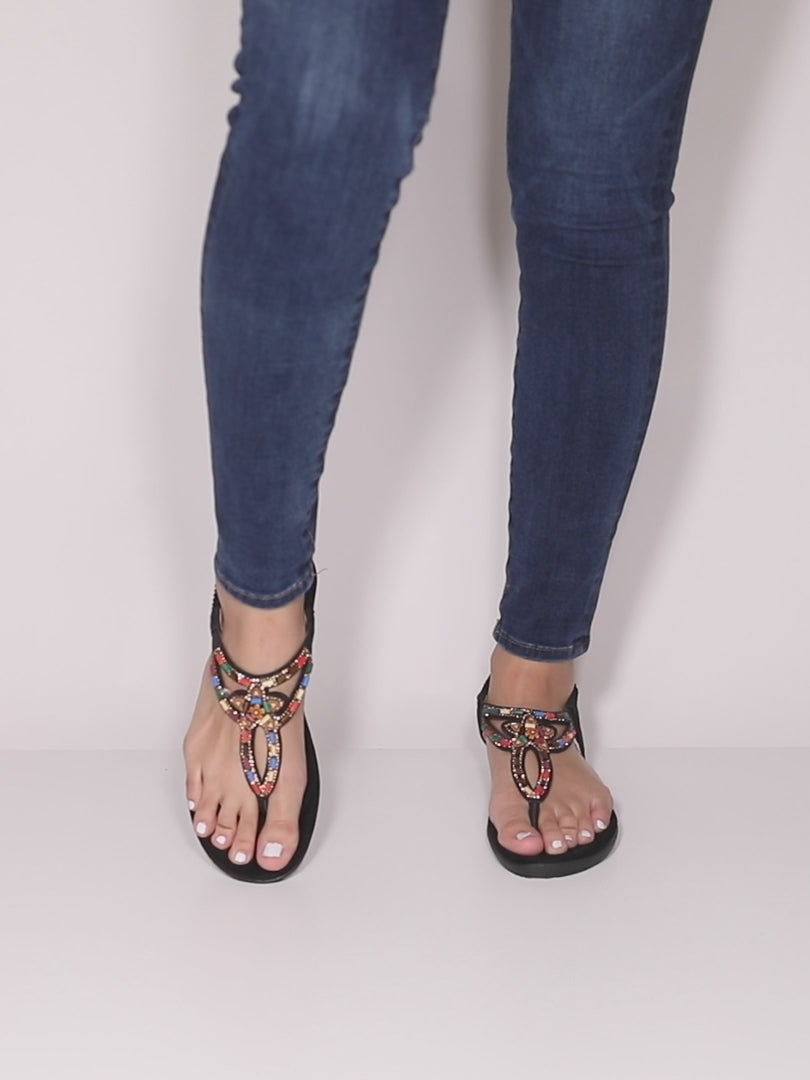 PATRIZIA CREMA THONG SANDALS-19