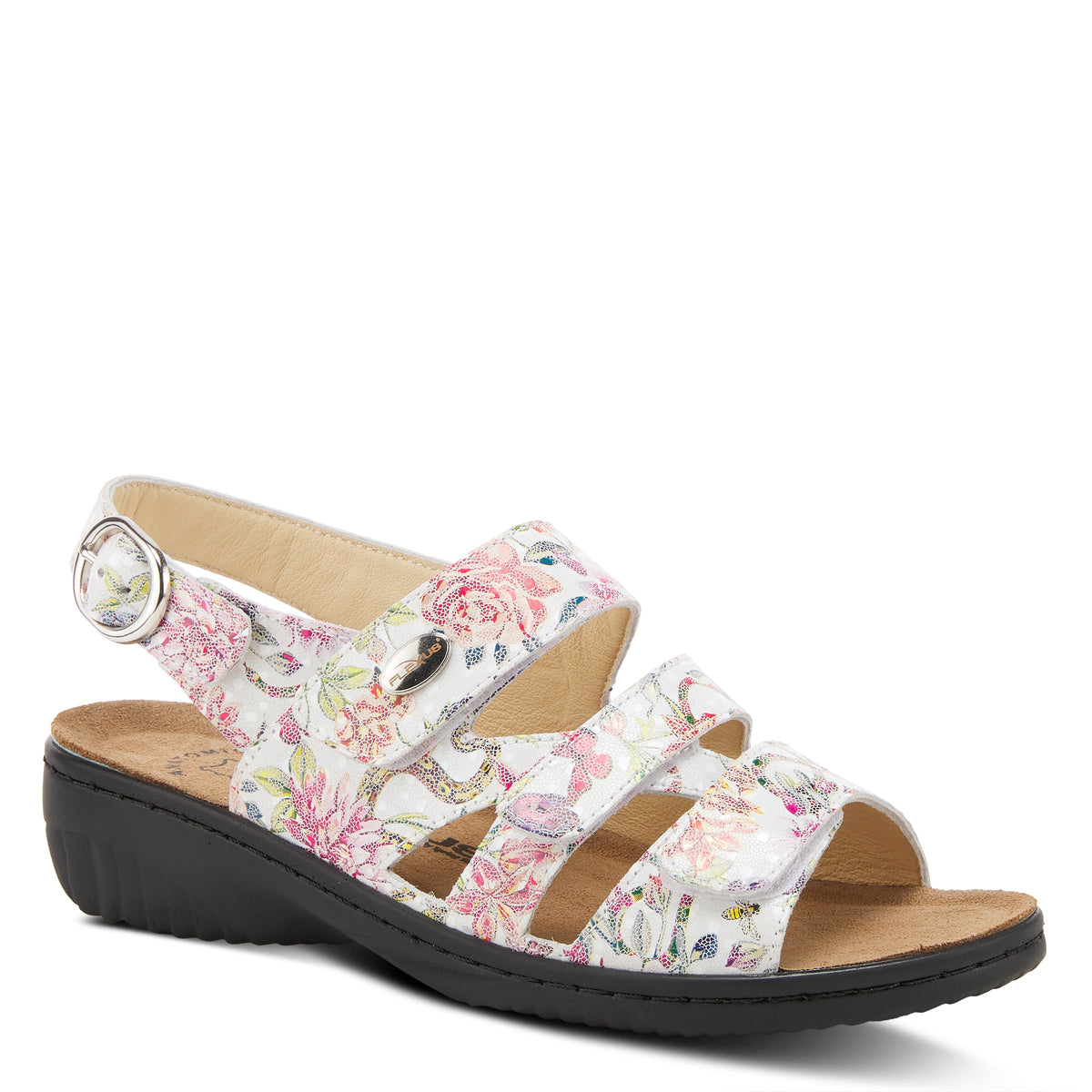 Flexus FLEXUS ACAMAR-FLORA SANDALS sandal in white multi with flexible sole