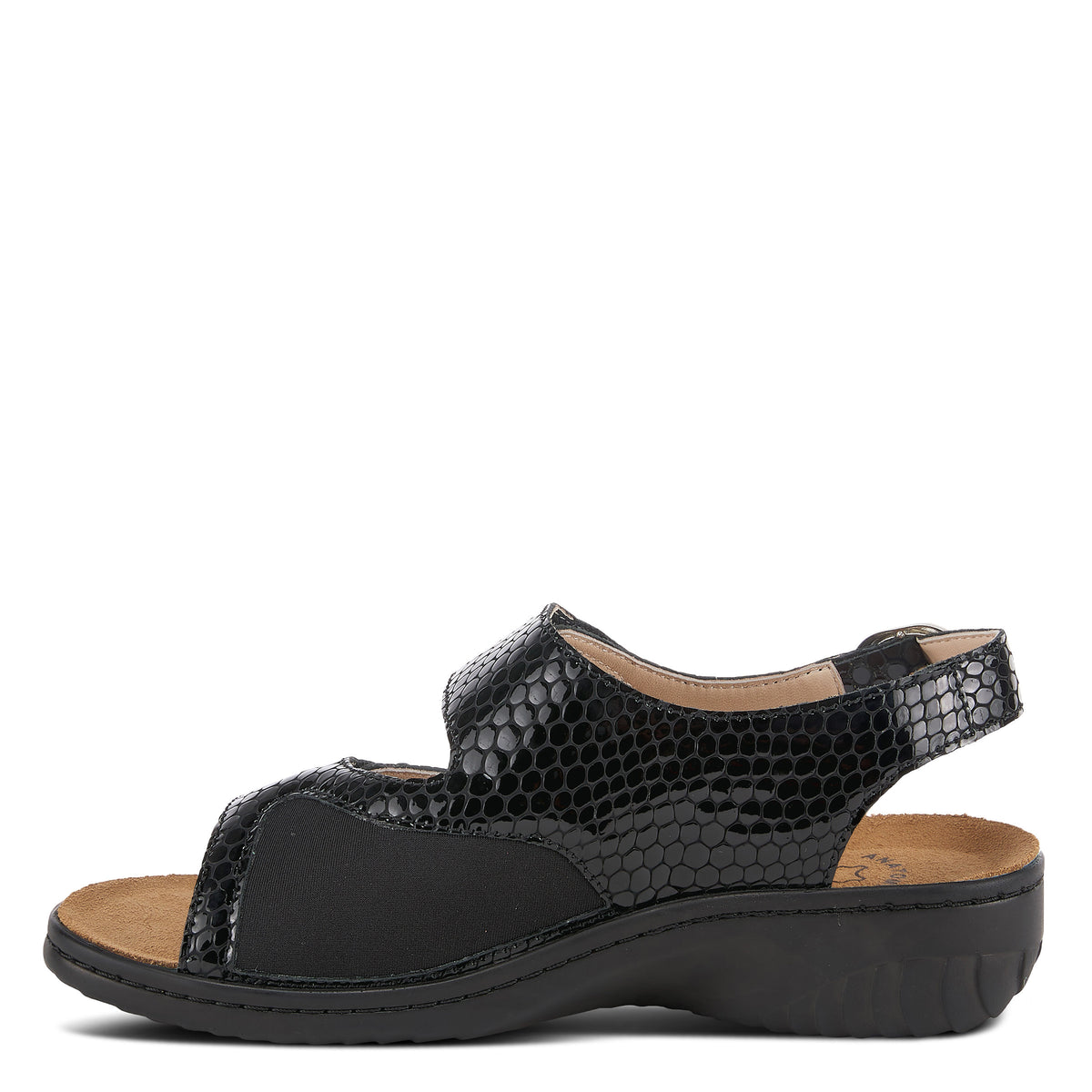 Flexus FLEXUS AKSAMALA SLINGBACK SANDAL sandal in black patent with flexible sole
