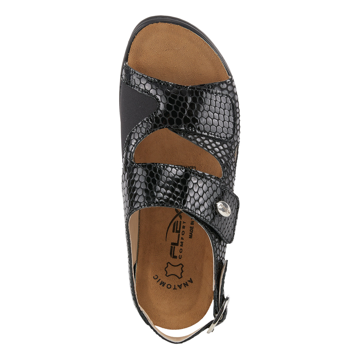 Flexus FLEXUS AKSAMALA SLINGBACK SANDAL sandal in black patent with flexible sole