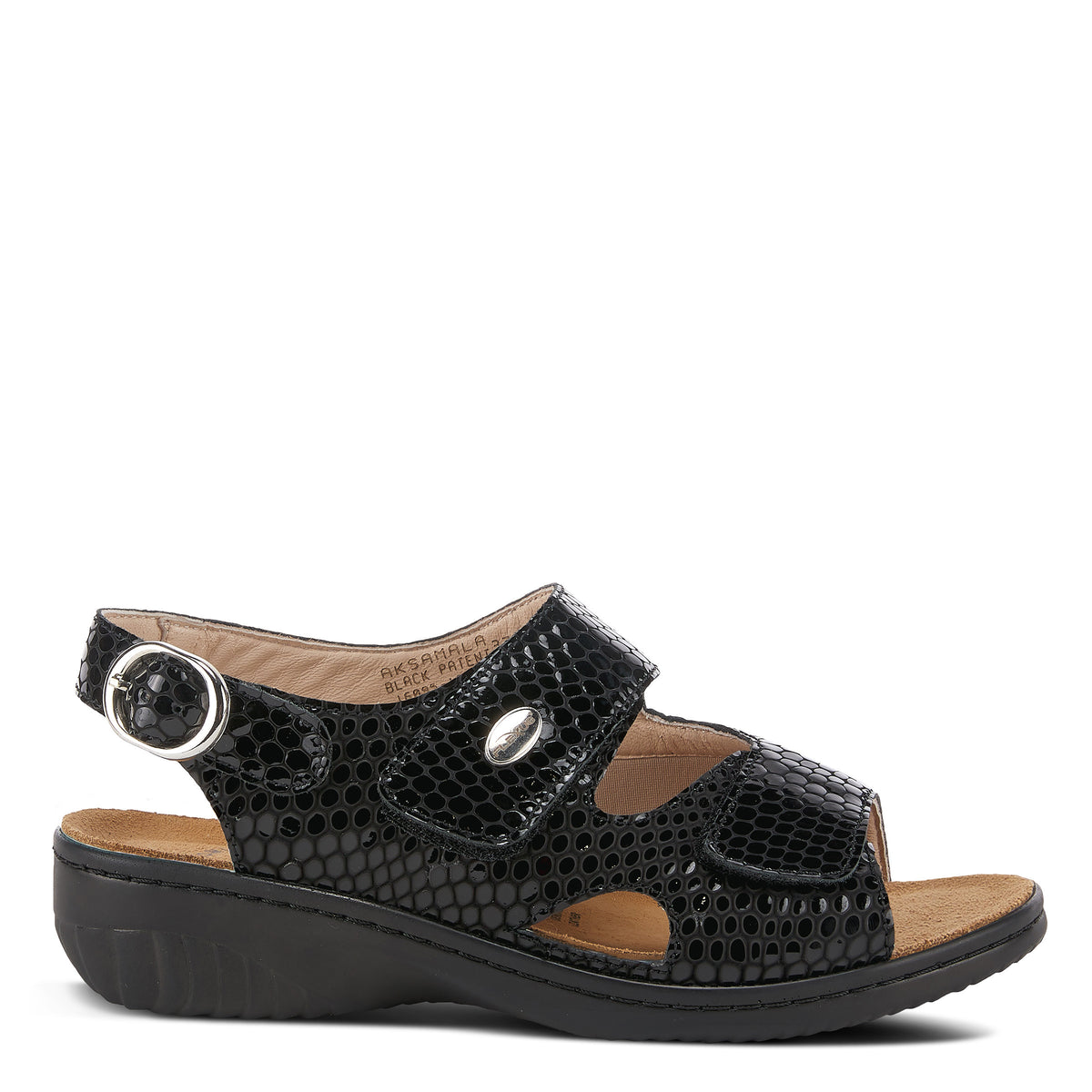 Flexus FLEXUS AKSAMALA SLINGBACK SANDAL sandal in black patent with flexible sole