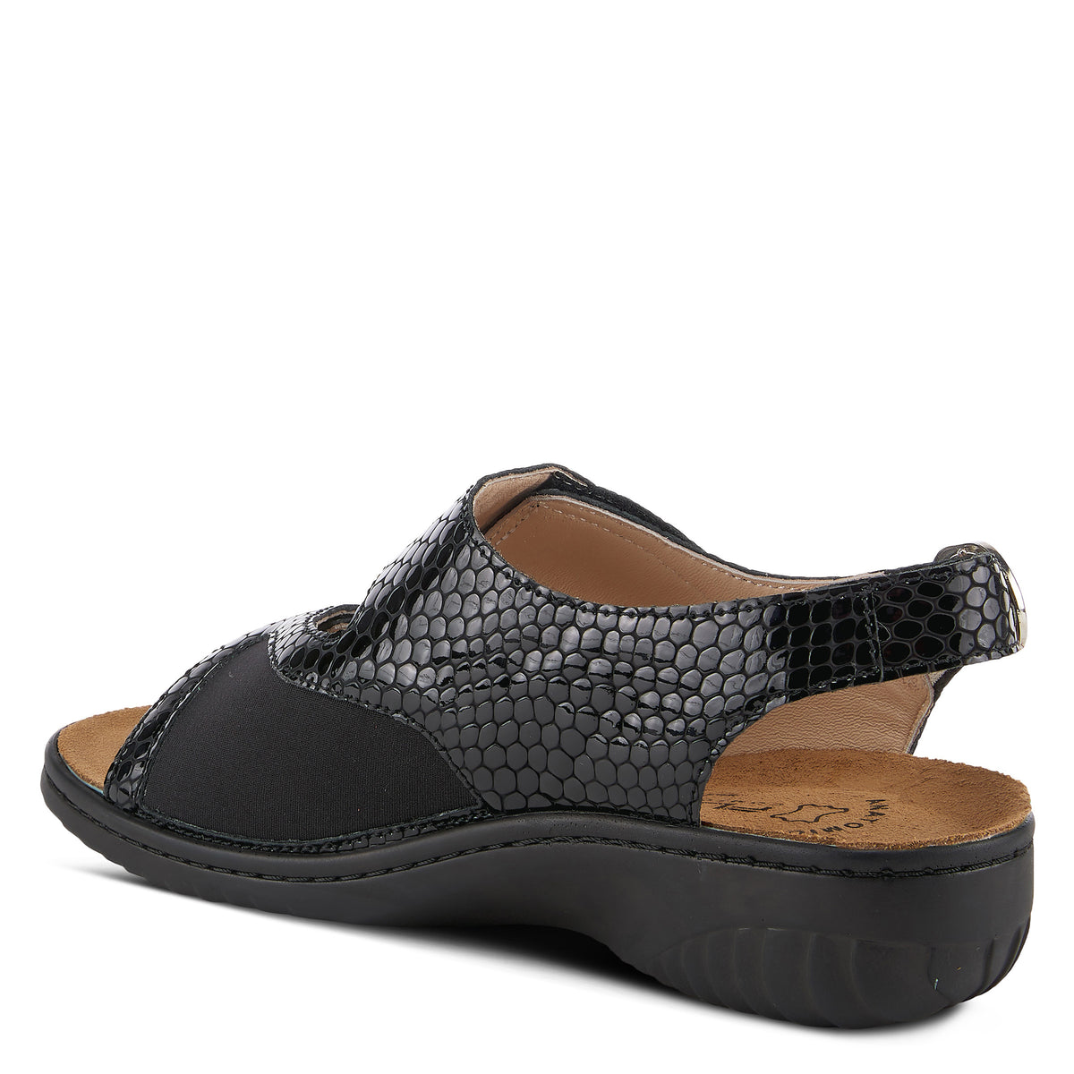 Flexus FLEXUS AKSAMALA SLINGBACK SANDAL sandal in black patent with flexible sole