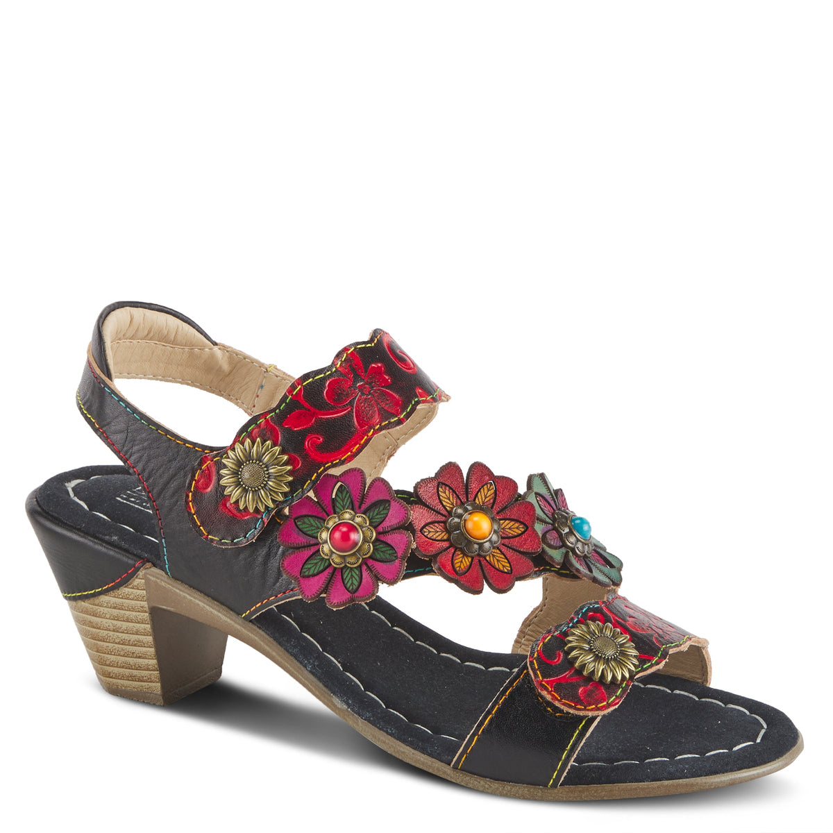 L'Artiste L'ARTISTE AROMAS SLINGBACK SANDALS sandal in white multi with handcrafted leather design