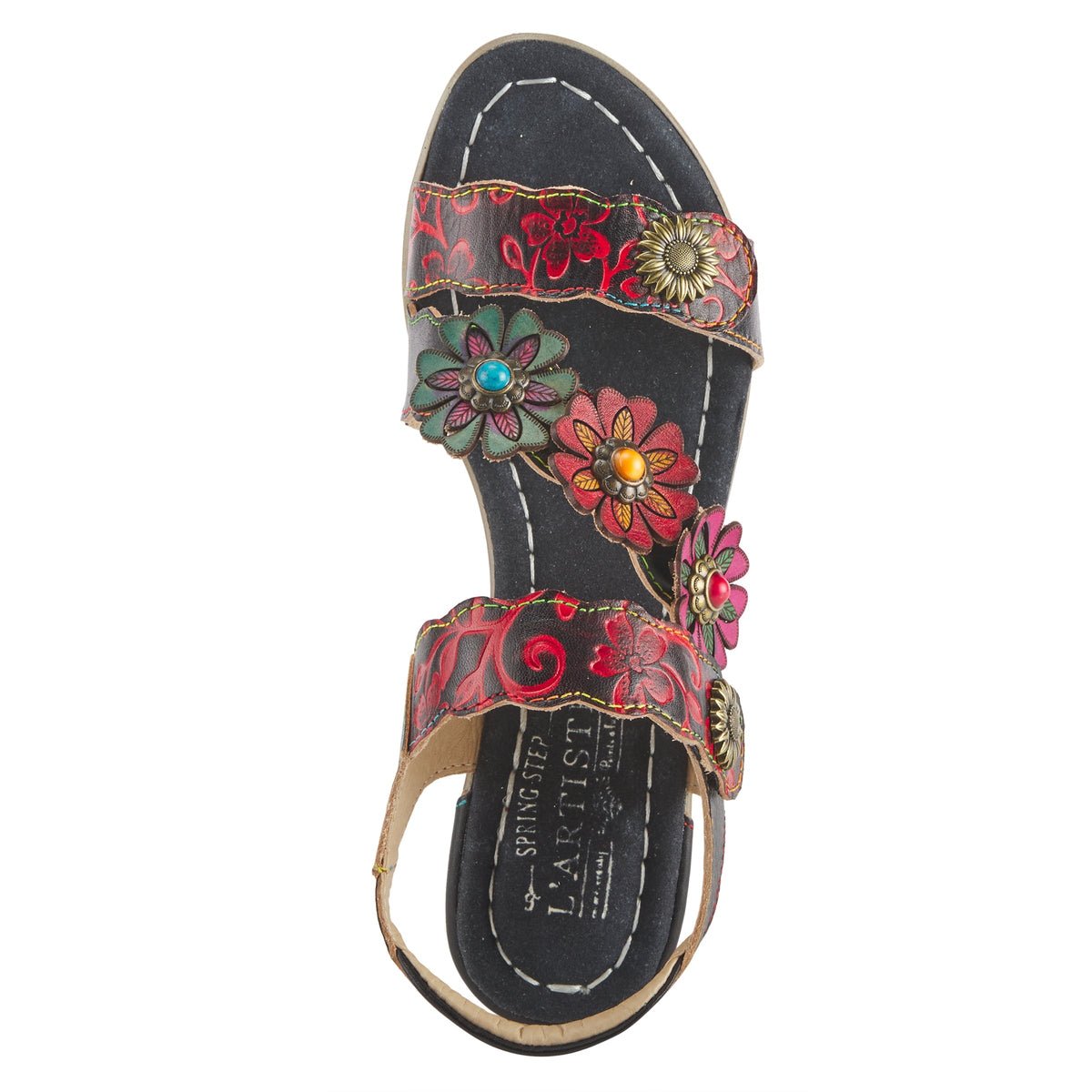 L'Artiste L'ARTISTE AROMAS SLINGBACK SANDALS sandal in white multi with handcrafted leather design