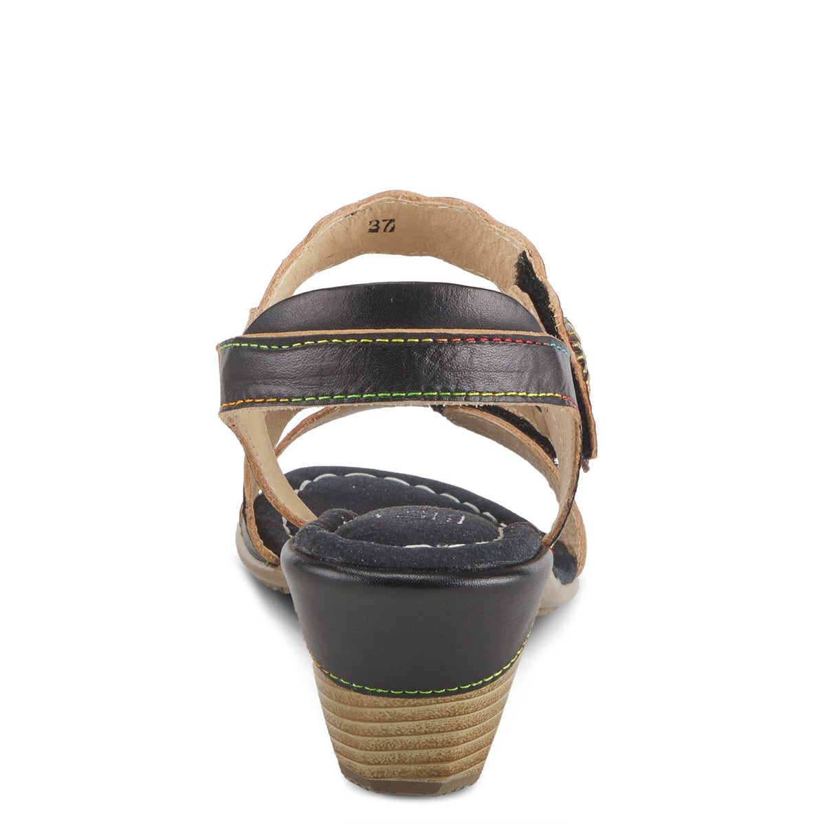 L'Artiste L'ARTISTE AROMAS SLINGBACK SANDALS sandal in black multi with handcrafted leather design