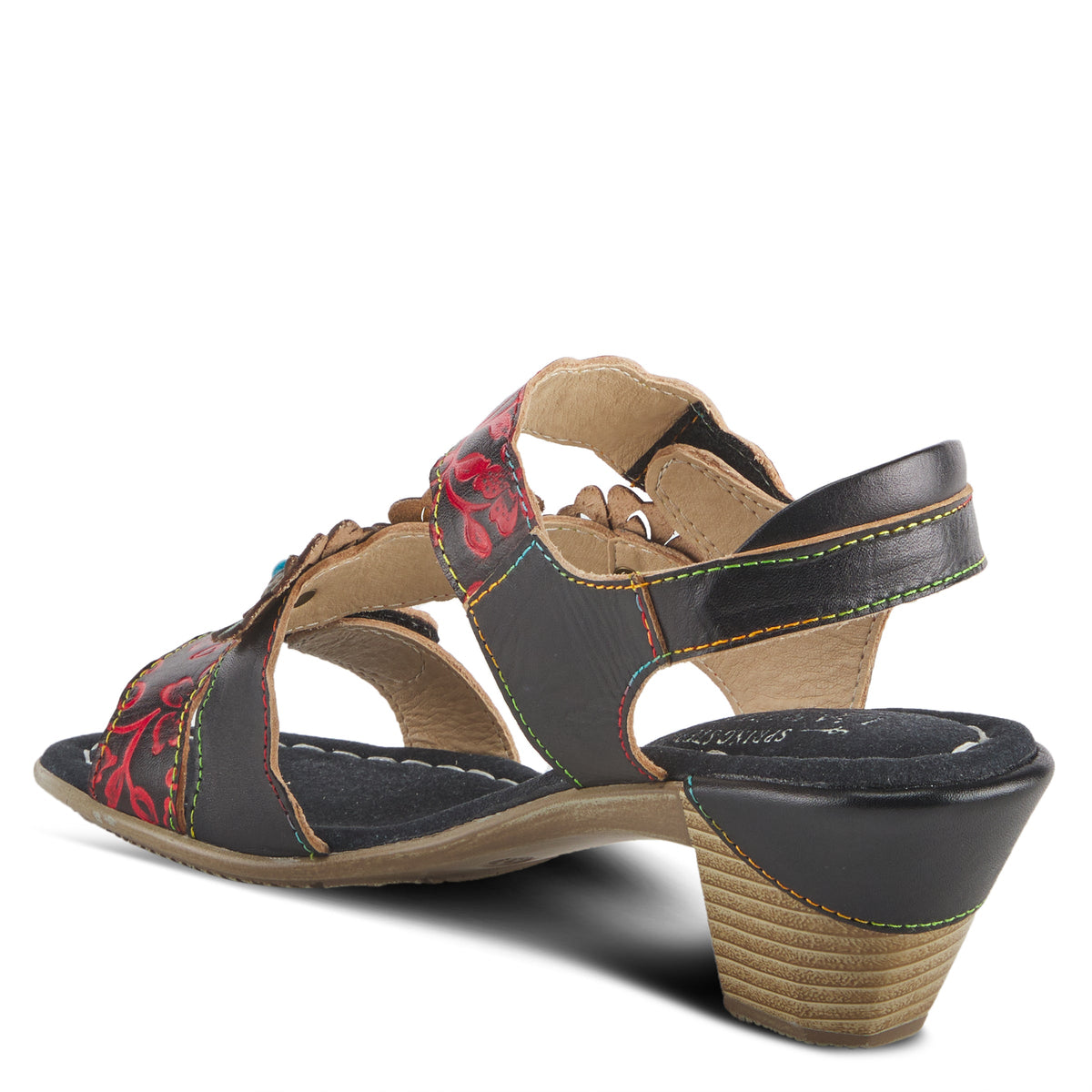 L'Artiste L'ARTISTE AROMAS SLINGBACK SANDALS sandal in black multi with handcrafted leather design