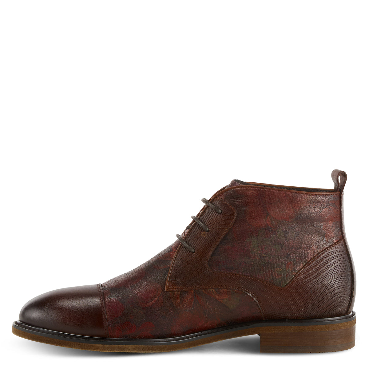 L'Artiste L'ARTISTE MEN BALVIN BOOTIE boot in bordeaux with handcrafted leather design