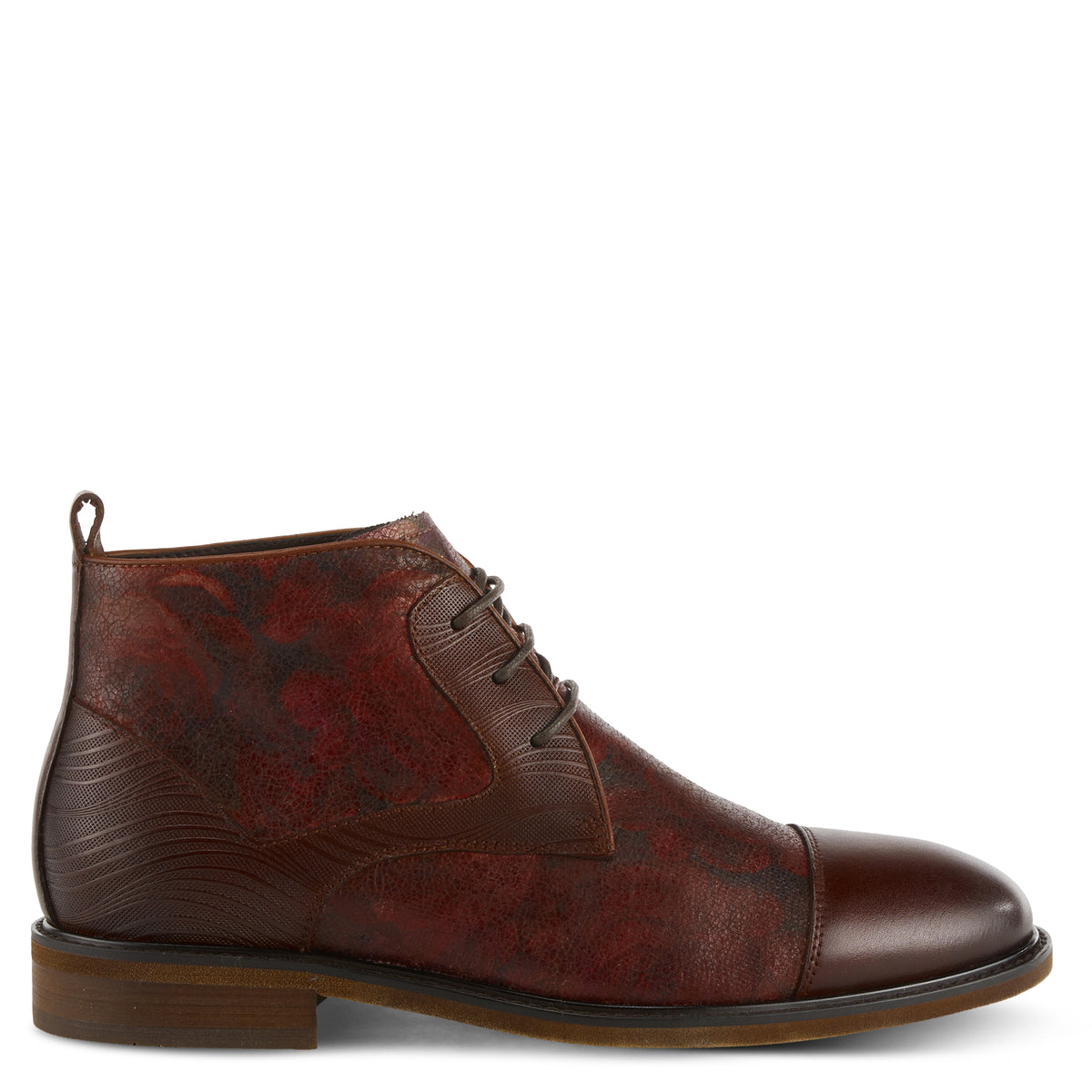 L'Artiste L'ARTISTE MEN BALVIN BOOTIE boot in bordeaux with handcrafted leather design
