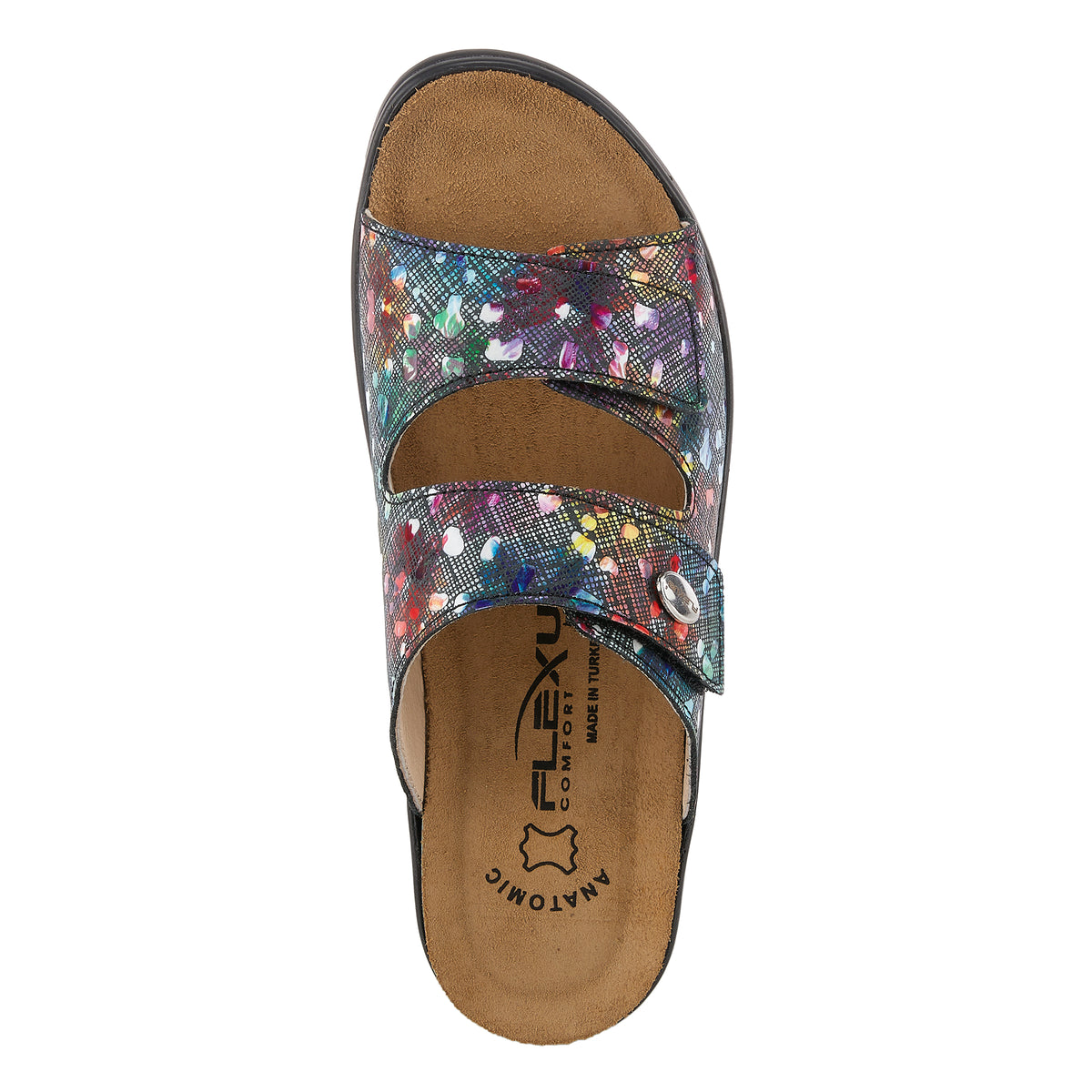 Flexus FLEXUS BELLASA SLIDE SANDAL sandal in black multi with flexible sole