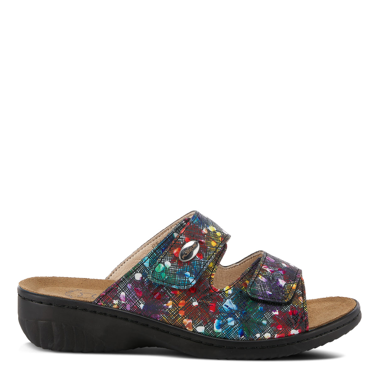 Flexus FLEXUS BELLASA SLIDE SANDAL sandal in black multi with flexible sole