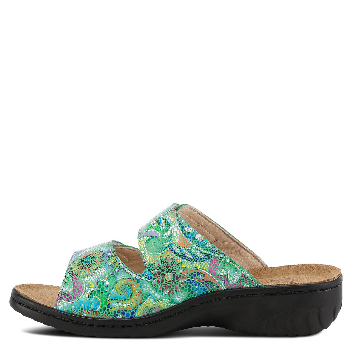 Flexus FLEXUS BELLASA SLIDE SANDAL sandal in green multi with flexible sole
