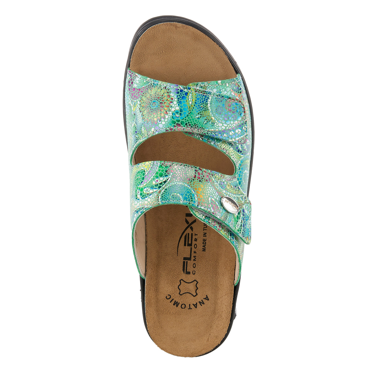 Flexus FLEXUS BELLASA SLIDE SANDAL sandal in green multi with flexible sole