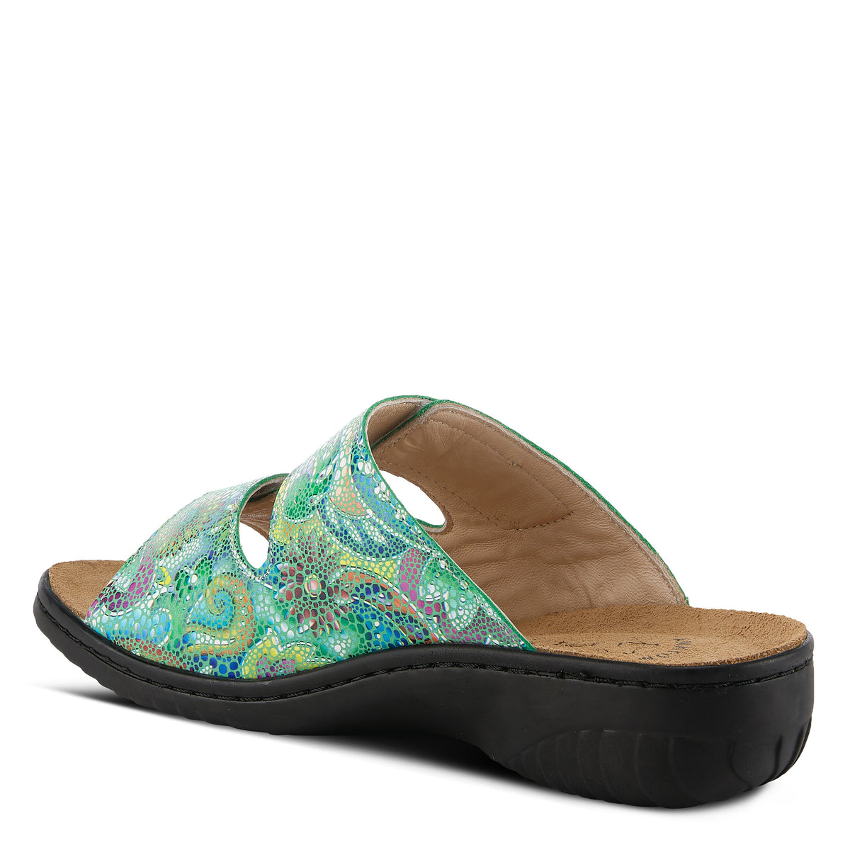 Flexus FLEXUS BELLASA SLIDE SANDAL sandal in green multi with flexible sole