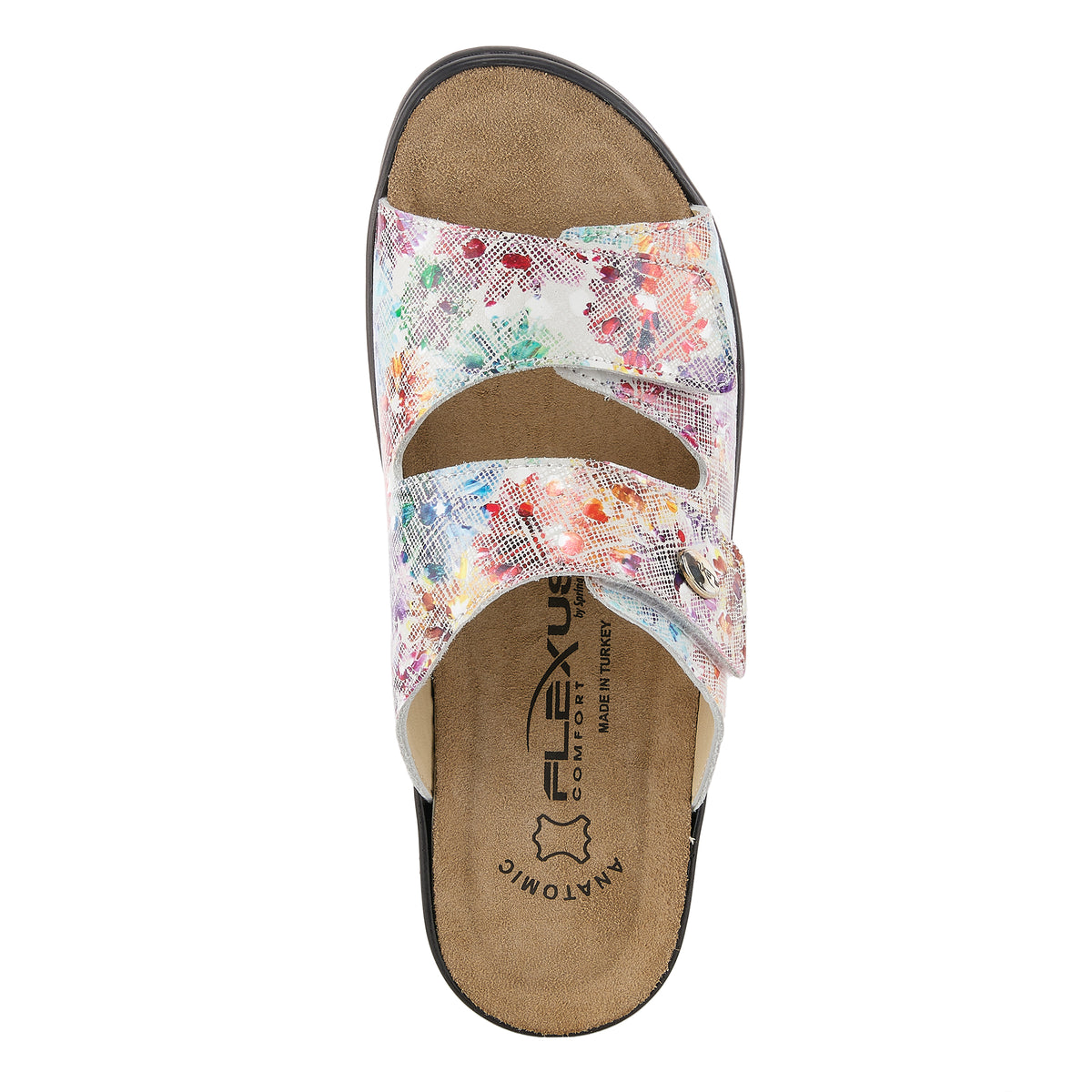 Flexus FLEXUS BELLASA SLIDE SANDAL sandal in white multi with flexible sole