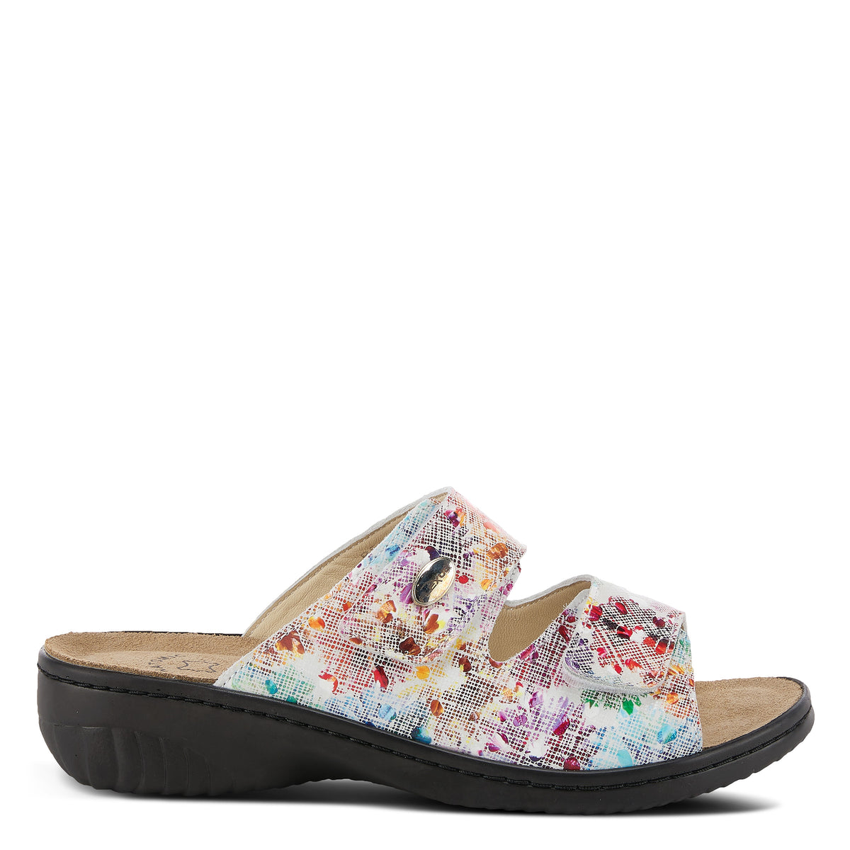 Flexus FLEXUS BELLASA SLIDE SANDAL sandal in white multi with flexible sole