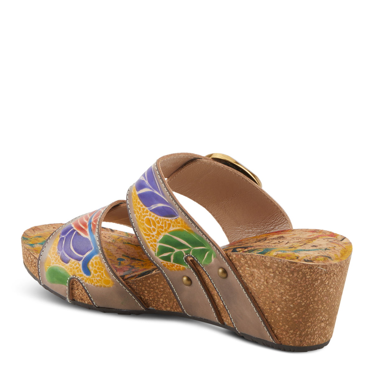 L'Artiste L'ARTISTE BRISEIS SANDALS sandal in grey multi with handcrafted leather design