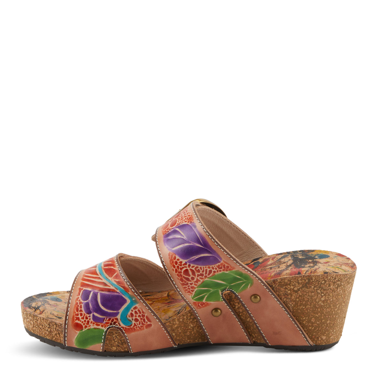 L'Artiste L'ARTISTE BRISEIS SANDALS sandal in peach multi with handcrafted leather design