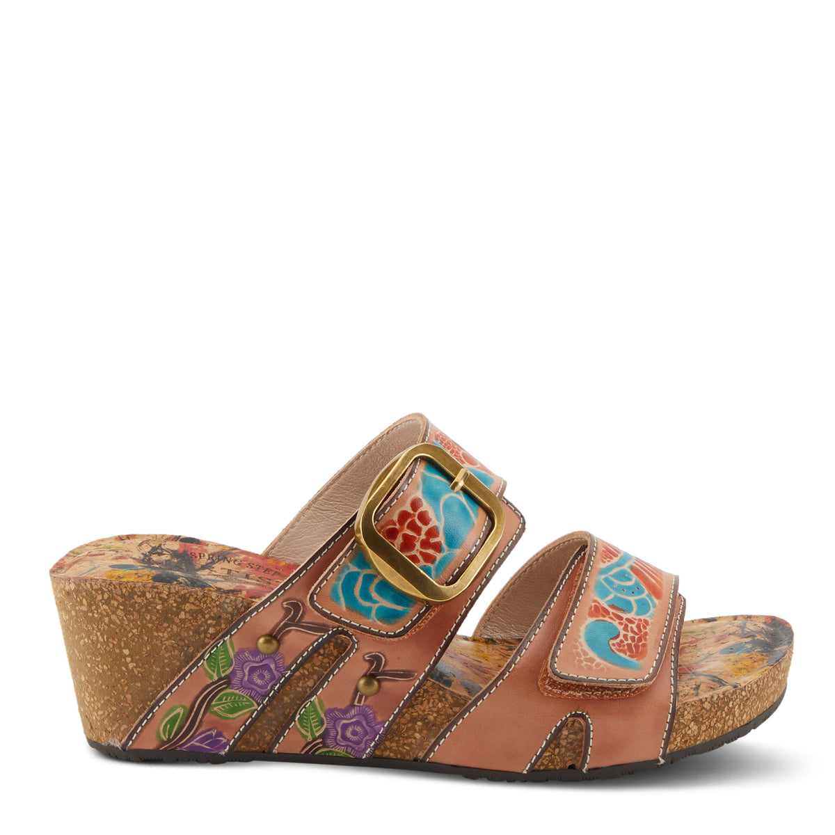 L'Artiste L'ARTISTE BRISEIS SANDALS sandal in peach multi with handcrafted leather design