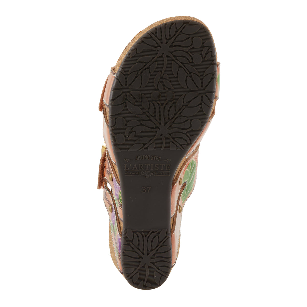 L'Artiste L'ARTISTE BRISEIS SANDALS sandal in peach multi with handcrafted leather design