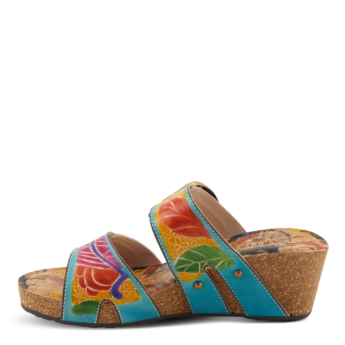 L'Artiste L'ARTISTE BRISEIS SANDALS sandal in peach multi with handcrafted leather design