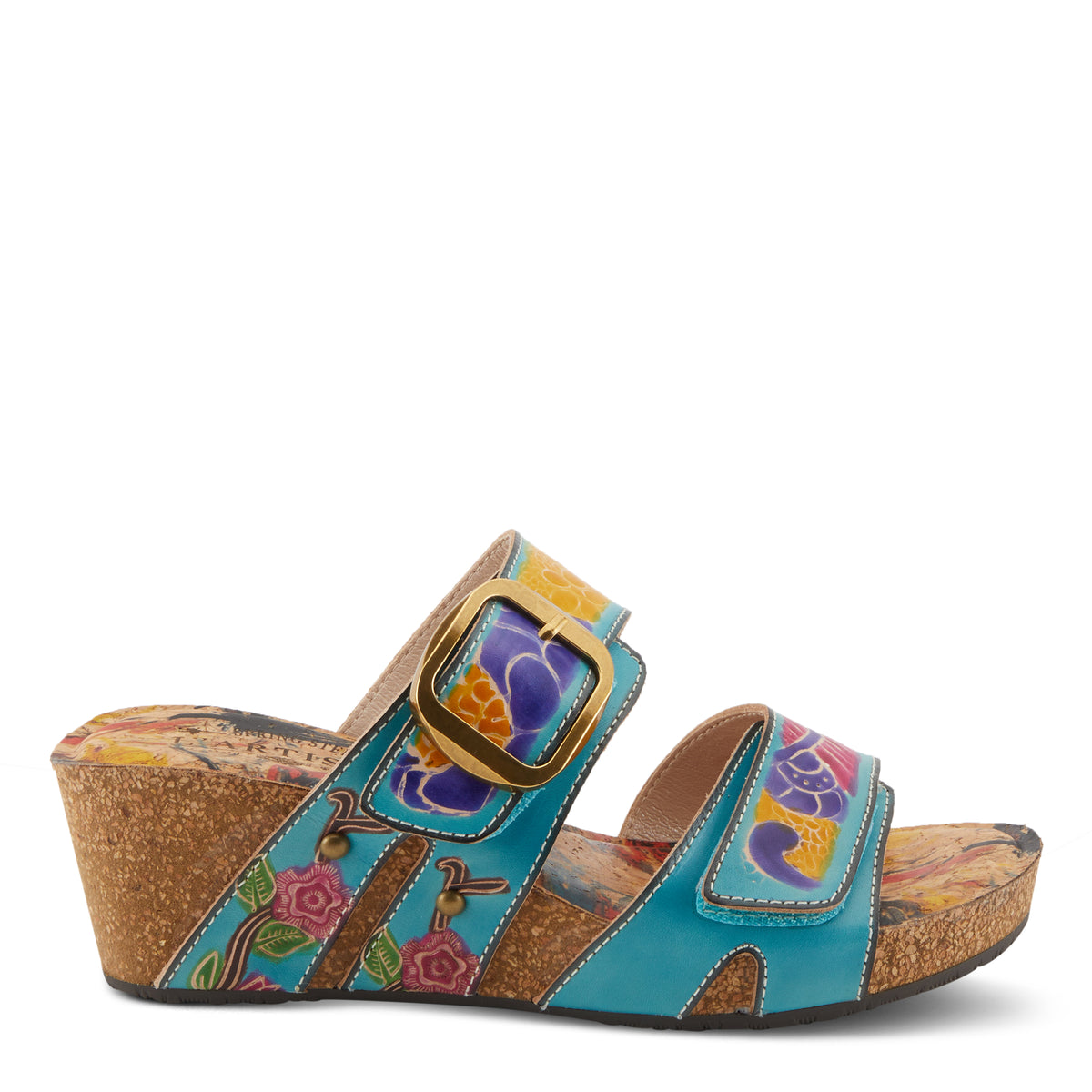 L'Artiste L'ARTISTE BRISEIS SANDALS sandal in turquoise multi with handcrafted leather design